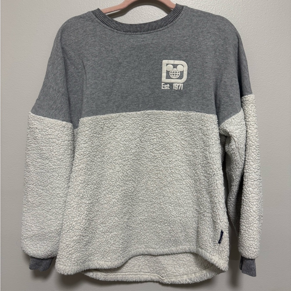 Disney World Parks Grey and White Sherpa Fleece Winter Spirit Jersey - Picture 2 of 8